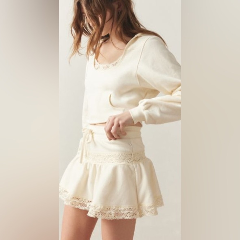Out From Under Jayden Lace-Inset Skort Ivory Size M NWT Urban Outfitters
